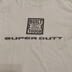 built Ford tough Super Duty vintage 90s tee shirt  Blue Oval  distressed stain L